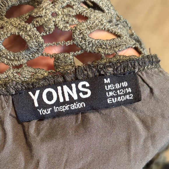 YOINS Olive Lace Detail Top - Picture 2 of 2